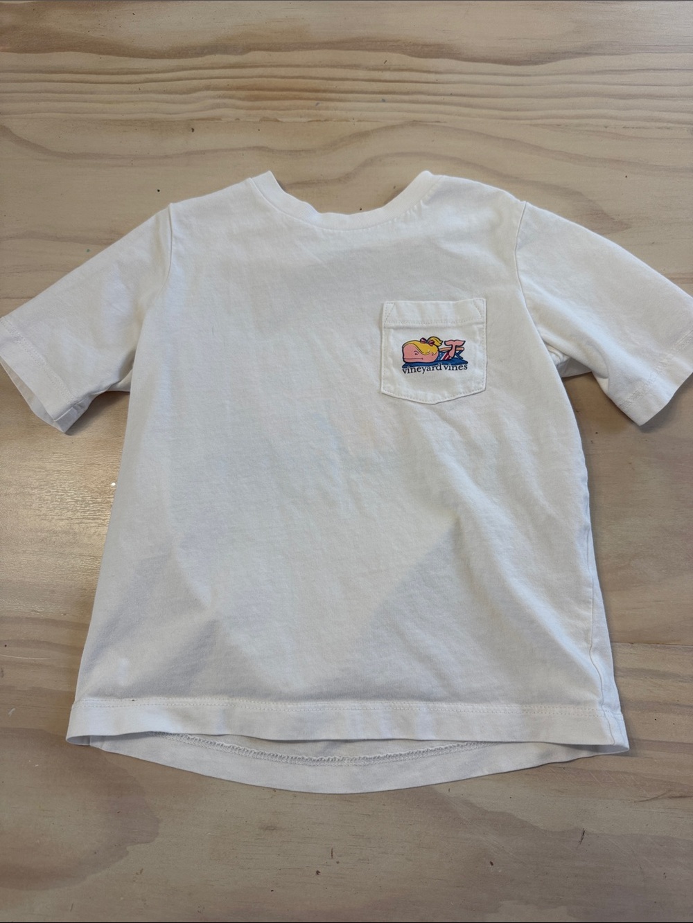 Vineyard Vines White Kids Short Sleeve Pocket Tee with Whale Graphic